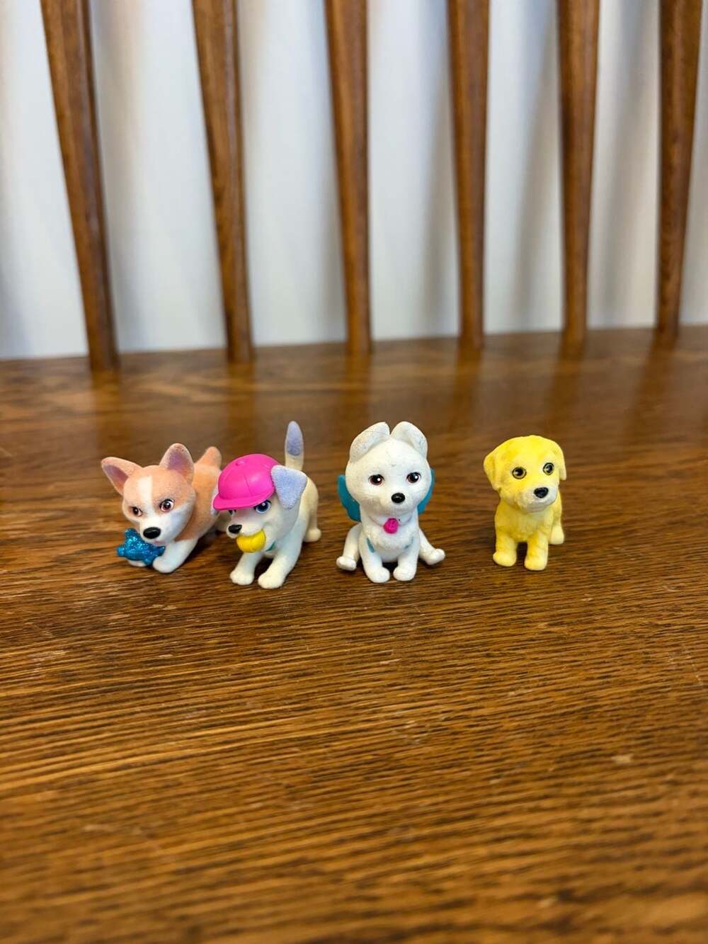 Mattel Barbie Puppy Party Flocked Toy Figures Lot of 4